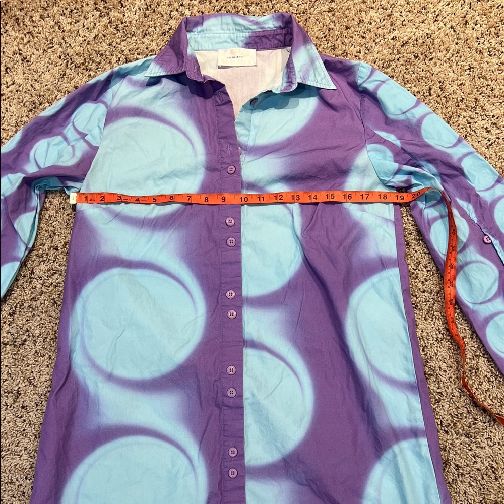 Purple and Blue Long Sleeve Dress - Picture 5 of 7